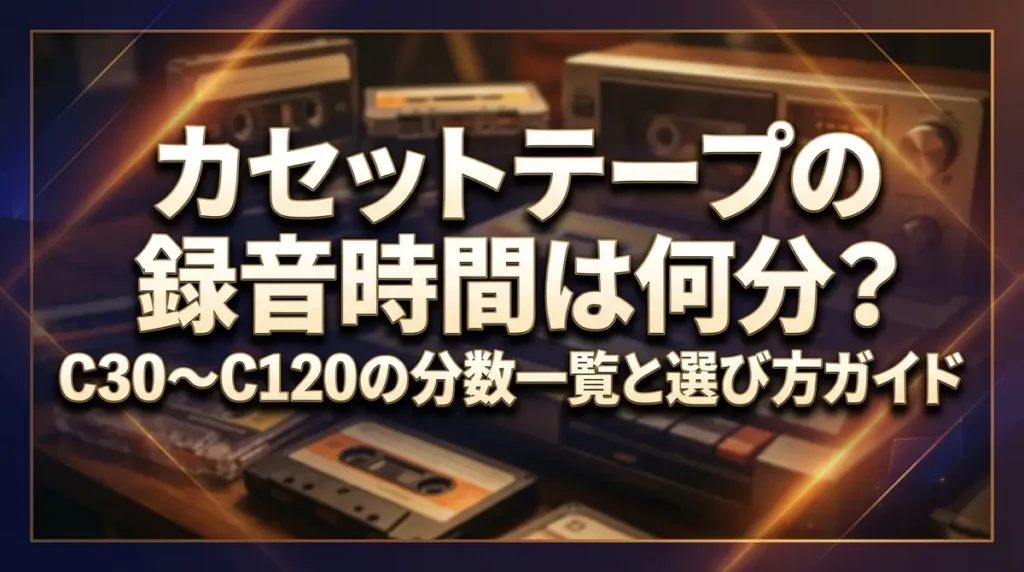 カセットテープの録音時間は何分？C30〜C120の分数一覧と選び方ガイド