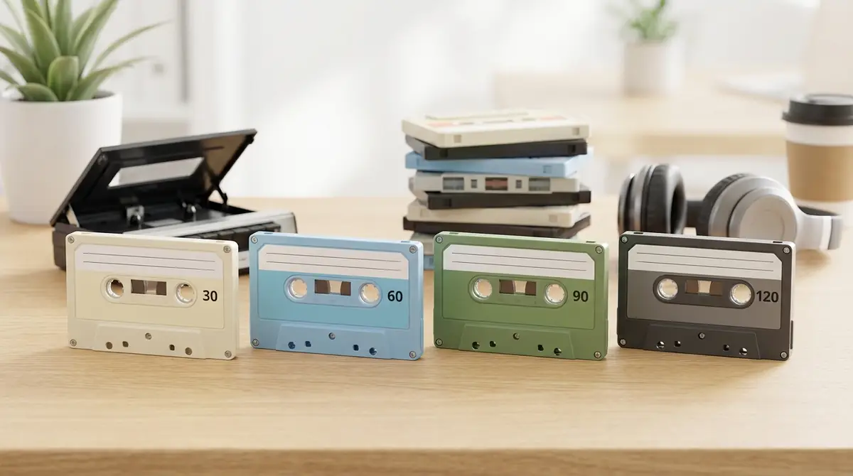【早見表】カセットテープの録音時間・分数一覧|C30〜C120まとめ