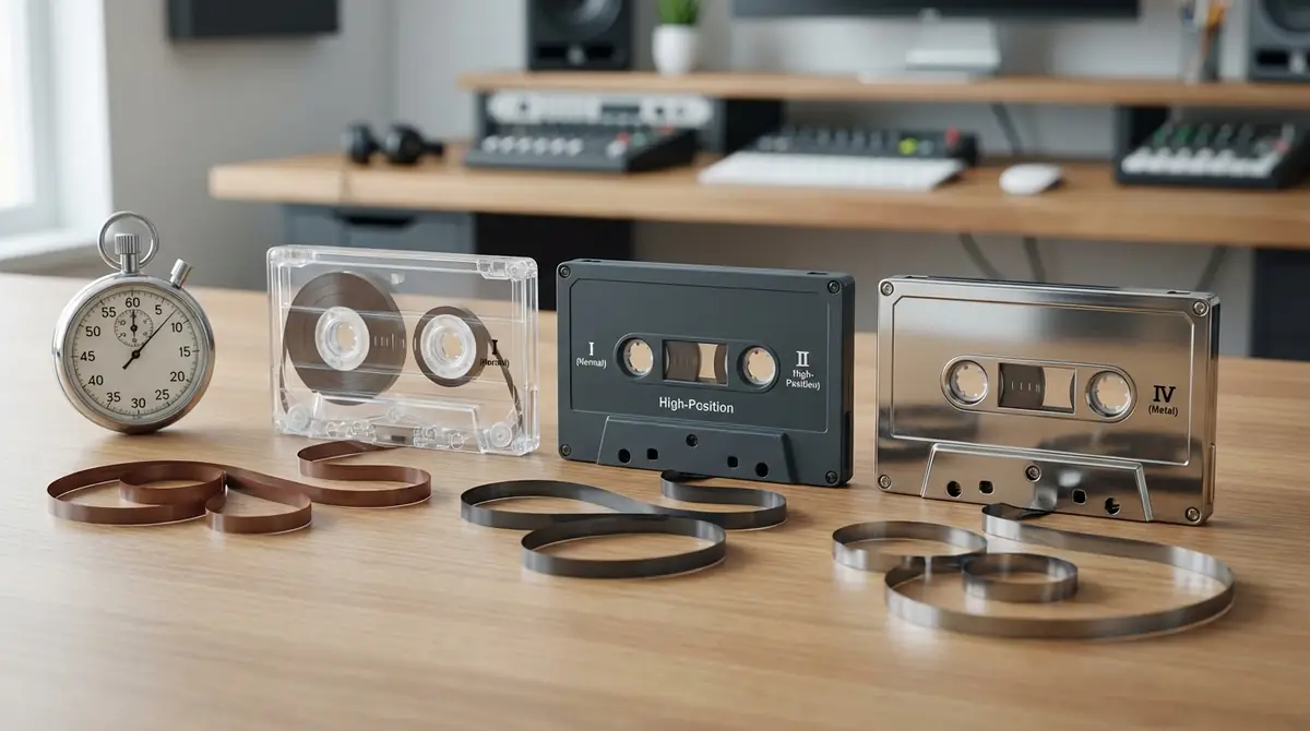 テープの種類で録音時間は変わる?ノーマル・ハイポジ・メタルの違い