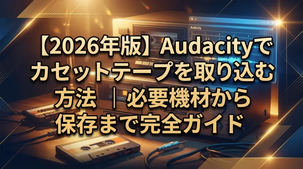 【2026年版】Audacityでカセットテープを取り込む方法｜必要機材から保存まで完全ガイド