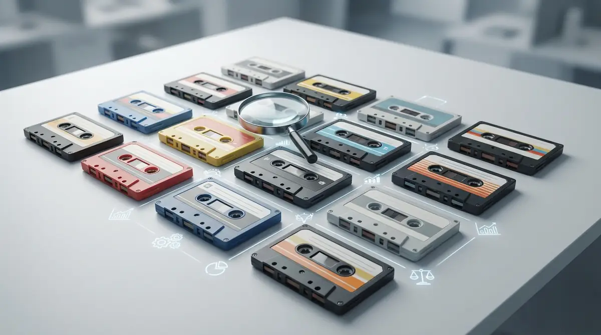 カセットテープメーカー比較表【6つの評価軸で徹底分析】