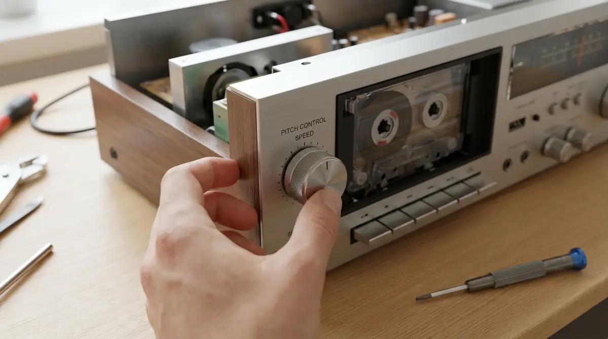 【実践】カセットプレーヤーの速度調整のやり方|外部つまみ編