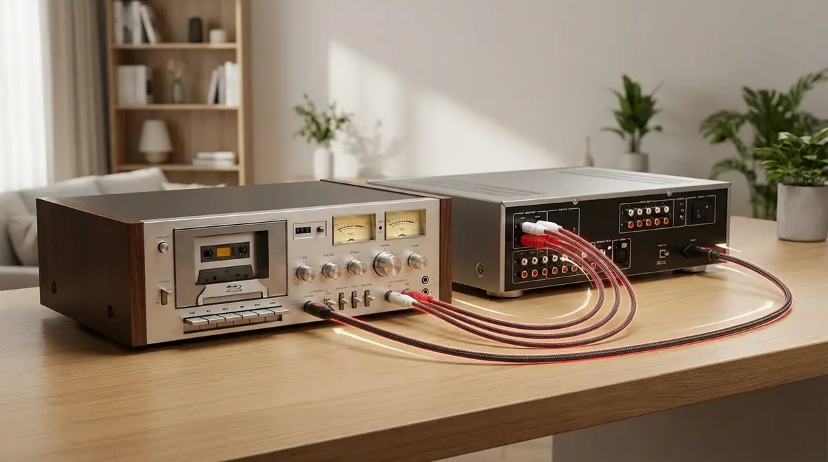 カセットデッキとアンプを接続する5ステップ【図解付き】