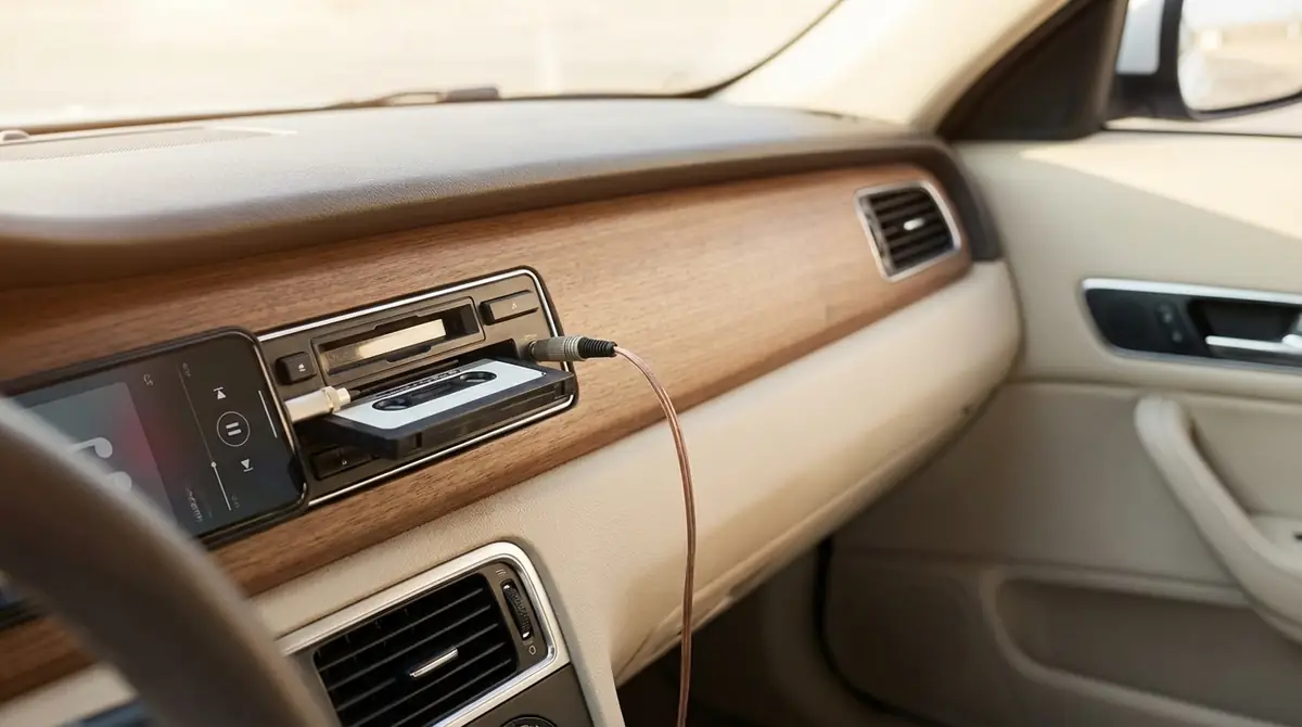 カーカセットプレーヤーでスマホ音楽を再生する方法