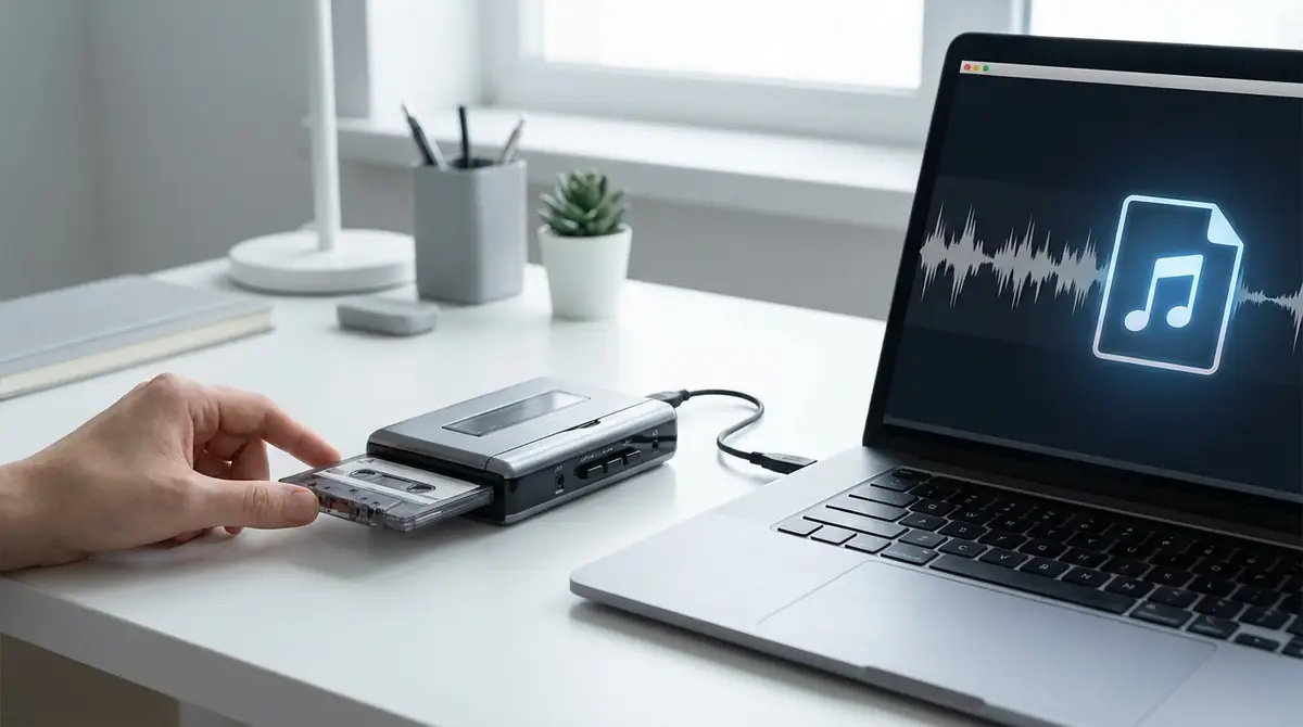 カセットテープ変換プレーヤーの基本的な使い方｜3ステップで完了