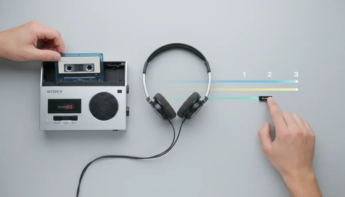 【結論】カセットウォークマンの使い方は3ステップで完了